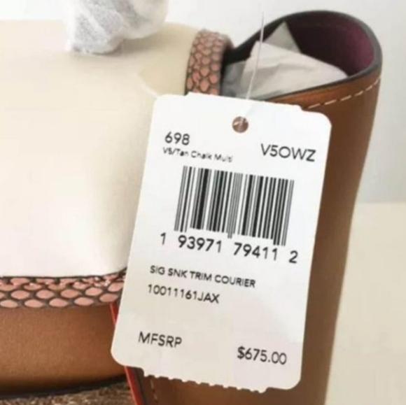 LAST CHANCE❗RARE Coach Courier Colorblock Genuine Snakeskin Crossbody - Picture 5 of 16